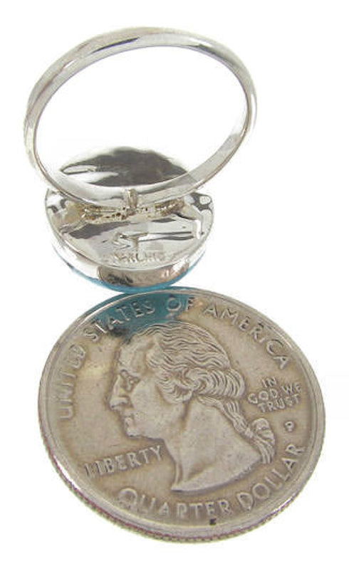 Turquoise Southwest Silver Jewelry Ring Size 6-3/4 YS63403